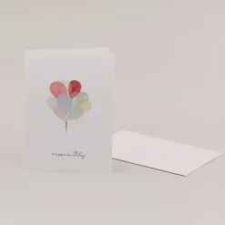 Eulenschnitt Klappkarte Luftballons