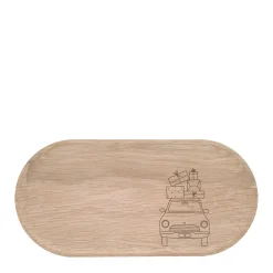 Eulenschnitt Mini Tablett aus Eiche Weihnachtsauto