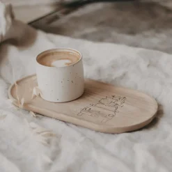 Eulenschnitt Mini Tablett aus Eiche Weihnachtsauto