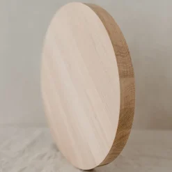 Eulenschnitt Rundes Kerzenbrett aus Eiche 32 cm