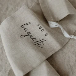 Eulenschnitt Sac a baguette aus Leinen naturfarben