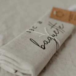 Eulenschnitt Sac a baguette aus Leinen naturfarben