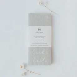 Eulenschnitt Schwammtücher Lebe – Liebe – Lache 3er-Set grau