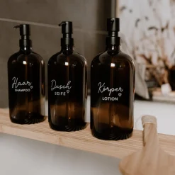 Eulenschnitt Seifenspender Duschseife Braunglas 1000 ml