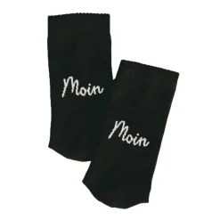 Eulenschnitt Socken Moin Moin Schwarz Größe 35-38