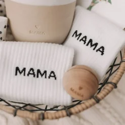 Eulenschnitt Socken weiß Mama 39-42