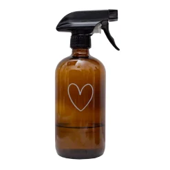Eulenschnitt Sprühflasche aus braunem Glas Heart