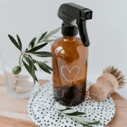 Eulenschnitt Sprühflasche aus braunem Glas Heart