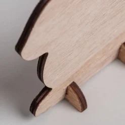 Eulenschnitt Steckhasen Holz 2er-Set naturfarben