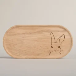 Eulenschnitt Tablett aus Eiche Hase
