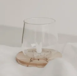 Eulenschnitt Trinkglas Hasenfigur weiß