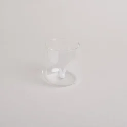 Eulenschnitt Trinkglas Hasenfigur weiß