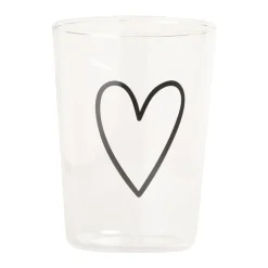 Eulenschnitt Trinkglas Herz schwarz