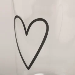 Eulenschnitt Trinkglas Herz schwarz