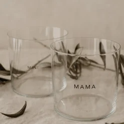 Eulenschnitt Trinkglas Mama 2er-Set schwarz