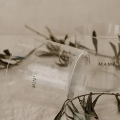 Eulenschnitt Trinkglas Mama 2er-Set schwarz