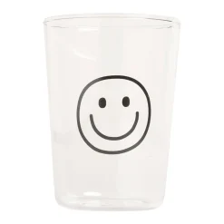 Eulenschnitt Trinkglas Smiley schwarz