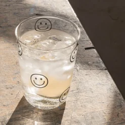 Eulenschnitt Trinkglas Smileys schwarz