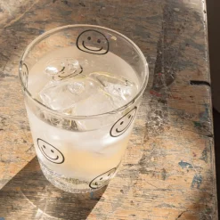 Eulenschnitt Trinkglas Smileys schwarz