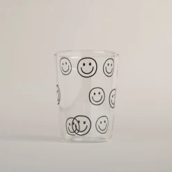 Eulenschnitt Trinkglas Smileys schwarz