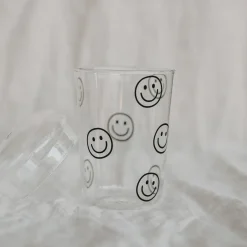 Eulenschnitt Trinkglas Smileys schwarz