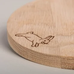 Eulenschnitt Untersetzer aus Eiche Kaninchen