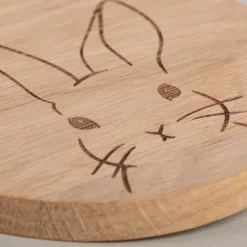 Eulenschnitt Untersetzer aus Eiche Hase