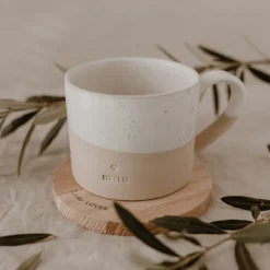 Eulenschnitt Untersetzer aus Eiche Tea Lover