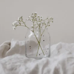 Eulenschnitt Vase aus Glas Punkte Klein