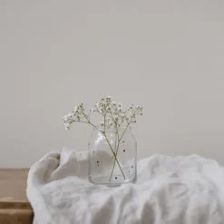 Eulenschnitt Vase aus Glas Punkte Klein