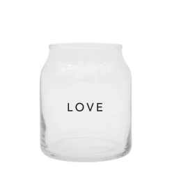 Eulenschnitt Vase aus Glas Love Klein