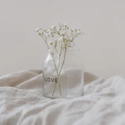 Eulenschnitt Vase aus Glas Love Klein