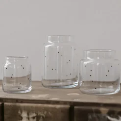 Eulenschnitt Vase aus Glas Punkte Groß