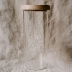 Eulenschnitt Vorratsglas Liebe 25 cm weiß