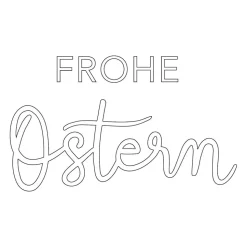 Eulenschnitt Wandsticker Frohe Ostern weiß