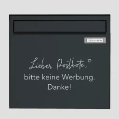 Eulenschnitt Wandsticker Bitte keine Werbung weiß