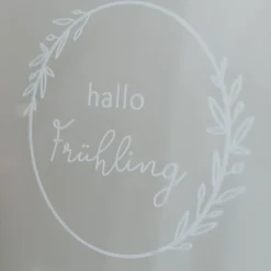 Eulenschnitt Wandsticker Hallo Frühling weiß