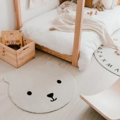 Eulenschnitt waschbarer Kinderteppich Bär