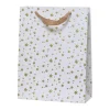 Geschenktasche Sterne 2er Set weiß groß