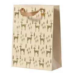 Geschenktüte Hirsche goldfarben groß