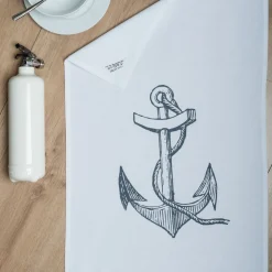 Geschirrtuch Anker grau