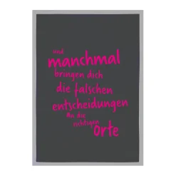 Geschirrtuch Grau Die falschen Entscheidungen Neon Pink