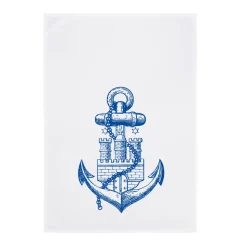 Geschirrtuch Hamburg Anker neonblau