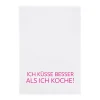 Geschirrtuch Weiß Ich küsse besser als ich koche Neon Pink