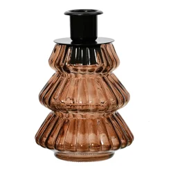 Glas Kerzenhalter Tanne kupferfarben