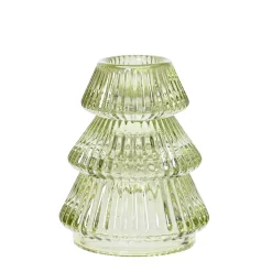 Glas Teelichthalter Tanne hellgrün