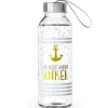 Glas Trinkflasche Du bist mein Anker