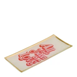 Glasteller All you need is love Weiss Groß