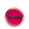Glasteller je t‘aime Neon Pink Klein