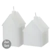 Haus Kerze grauweiß 2er-Set